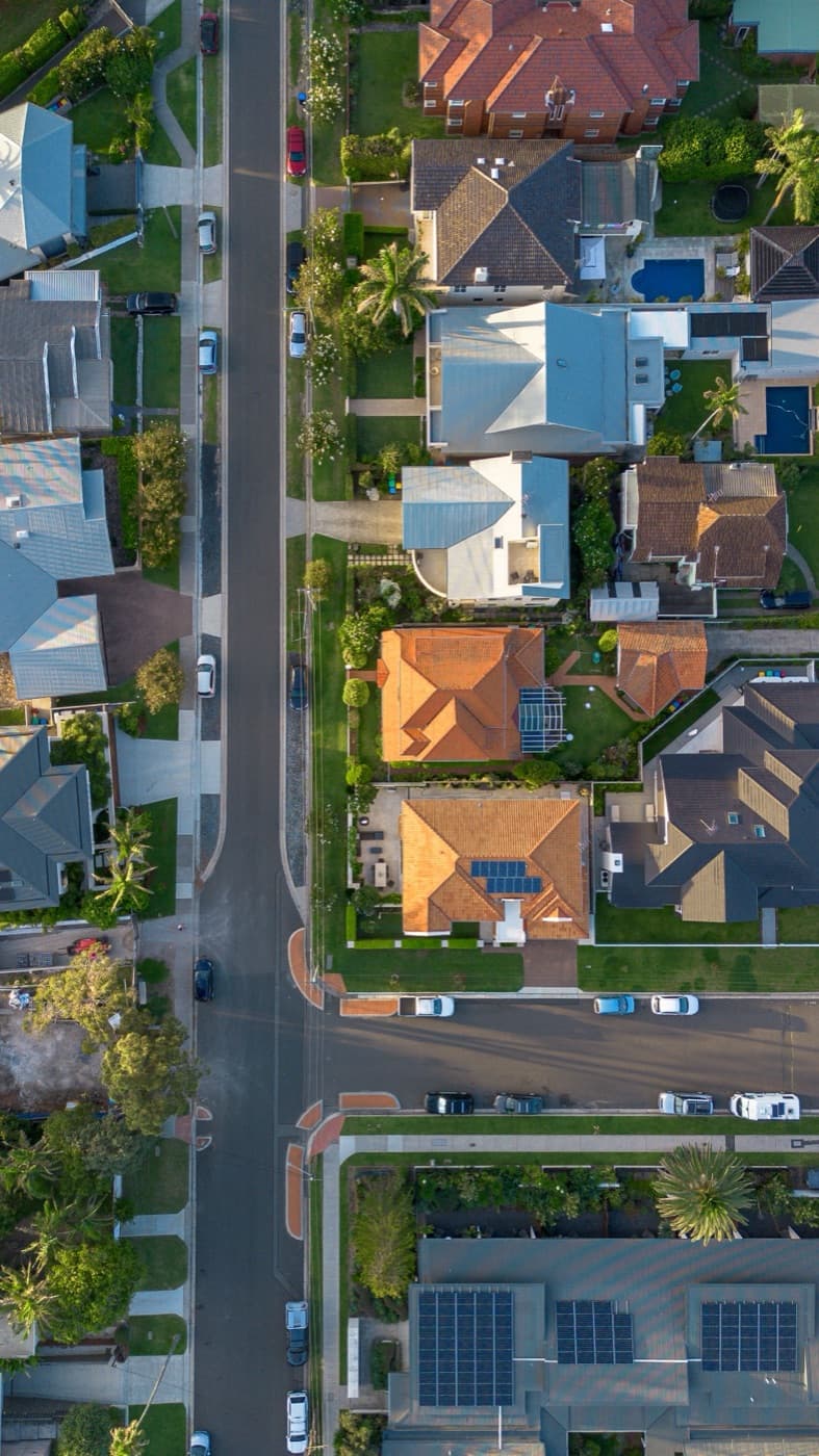 Older suburb, bigger houses